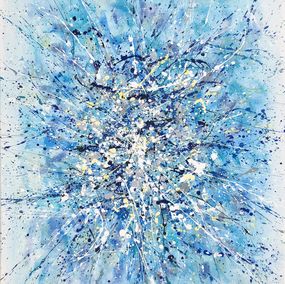 Pintura, Series Between Heaven and Earth - turquoise blue abstraction, Nataliia Krykun