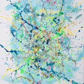 Pintura, Your symphony- blue, white colorful expressionism abstraction, Nataliia Krykun