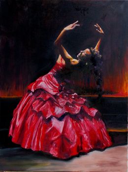 Peinture, Dancer in a red dress,#3, Schagen Vita
