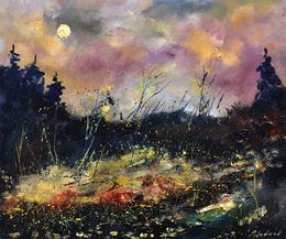 Painting, Moonshine in winter, Pol Ledent