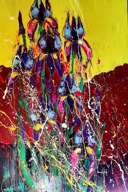 Painting, Irises in Abstract, Lilith Gurekhyan