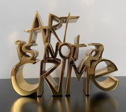 Skulpturen, Art is Not a Crime - Doré -  95 exemplaires - Certificat, Mr Brainwash