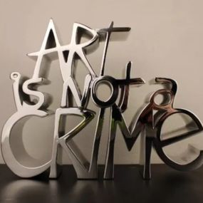 Skulpturen, Art is Not a Crime - Argenté - 95 exemplaires - Certificat, Mr Brainwash
