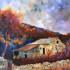 Painting, Old farm, Pol Ledent
