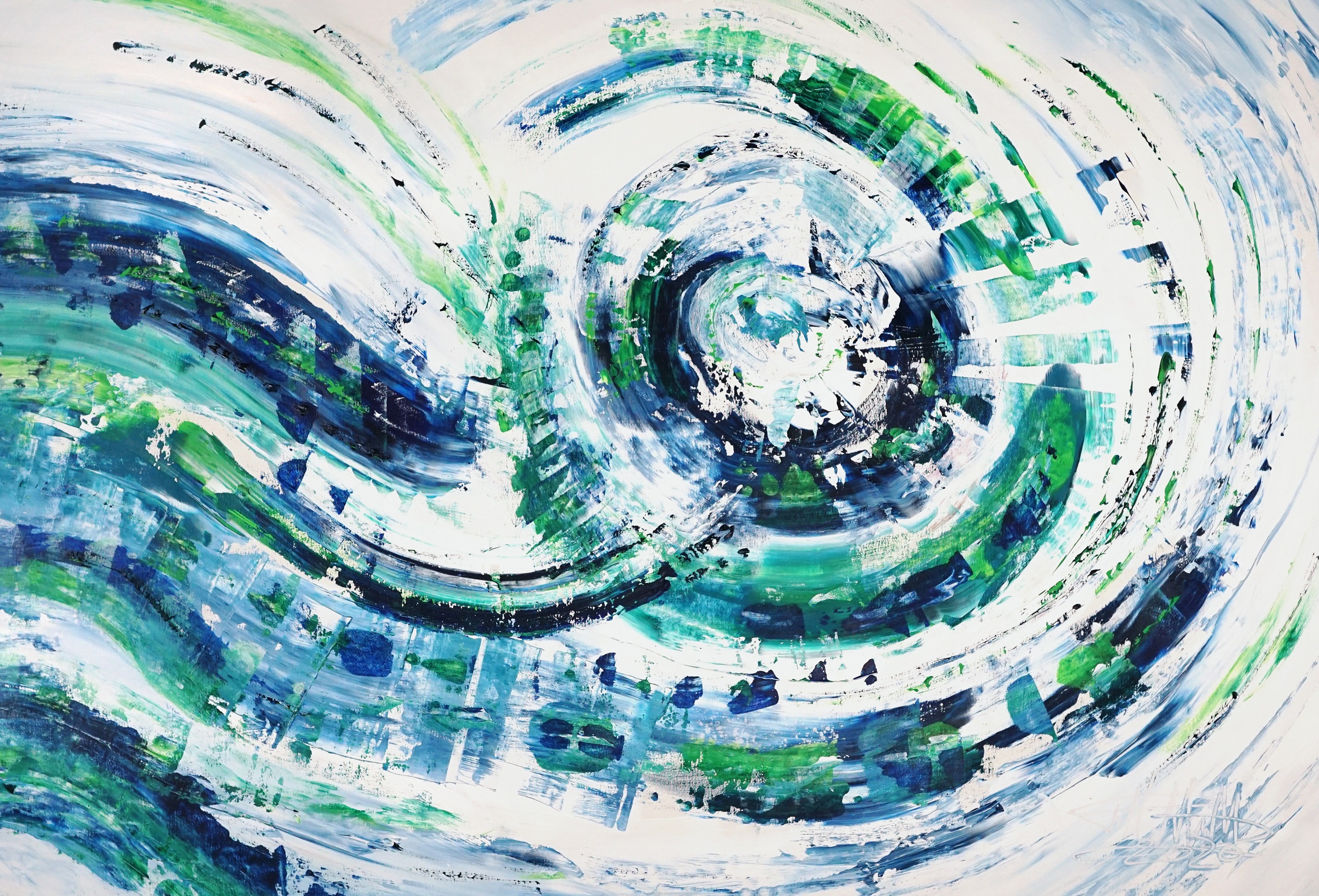 Peter Nottrott, Turquoise Blue Wave XL 3 Peter Nottrott, Turquoise Blue Wave XL 3