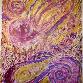 Gemälde, 132 The Lovestorm in Pink & Gold, Anita Agnieszka Edvinsson