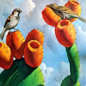 Gemälde, Tzabarim and Sparrows, Ilan Baruch