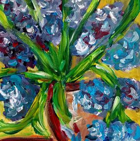 Peinture, Vibrant blooms of purple irises, Natalya Mougenot