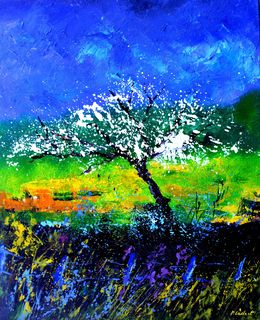 Painting, Appletree in spring, Pol Ledent