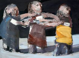 Painting, Sans titre aux trois personnages, Jean-Pierre Ruel