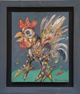 Painting, Colorful Cockerel, Aram Sevoyan