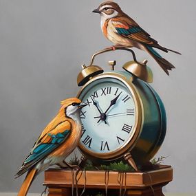 Painting, Tick-Tock Birds, Ara Gasparyan