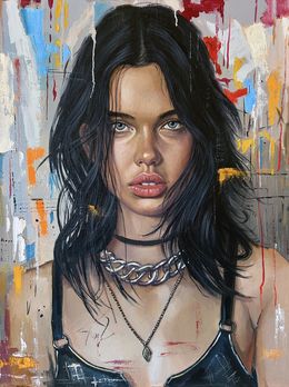 Peinture, Contemporary girl portrait, Serghei Ghetiu