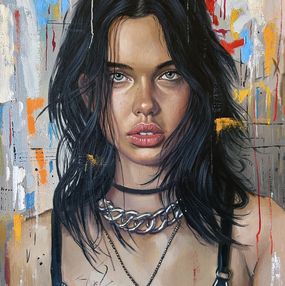 Peinture, Contemporary girl portrait, Serghei Ghetiu