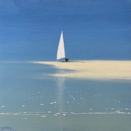 Gemälde, Sailboat and Sandbar, Richard Pearce
