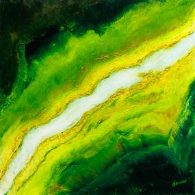 Painting, Vert everglades - Paysage de floride entre terre et mer, Thierry Nauleau