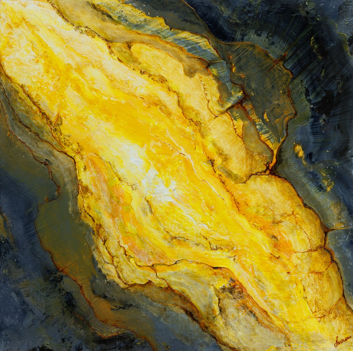 Thierry Nauleau, Sun yellow - Paysage abstrait d'écorce terrestre Thierry Nauleau, Sun yellow - Paysage abstrait d'écorce terrestre
