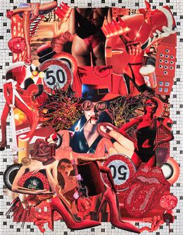 Print, Femme fatale - Portrait de femme - série Collages, Karine Barbier (dite Ka Bé)