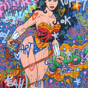Gemälde, Stay puppy Wonder Woman, Rico Sab