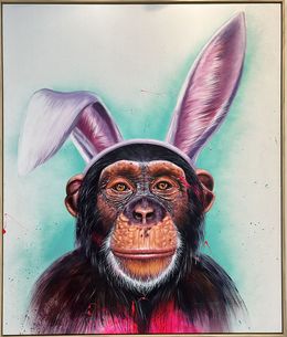 Painting, Monkey Bunny Ears, Kevin Deuso