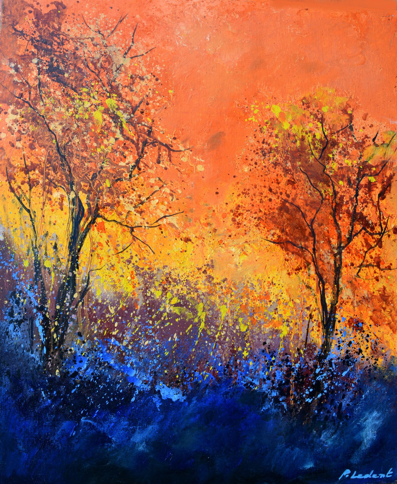 Pol Ledent, Two trees in autumn Pol Ledent, Two trees in autumn