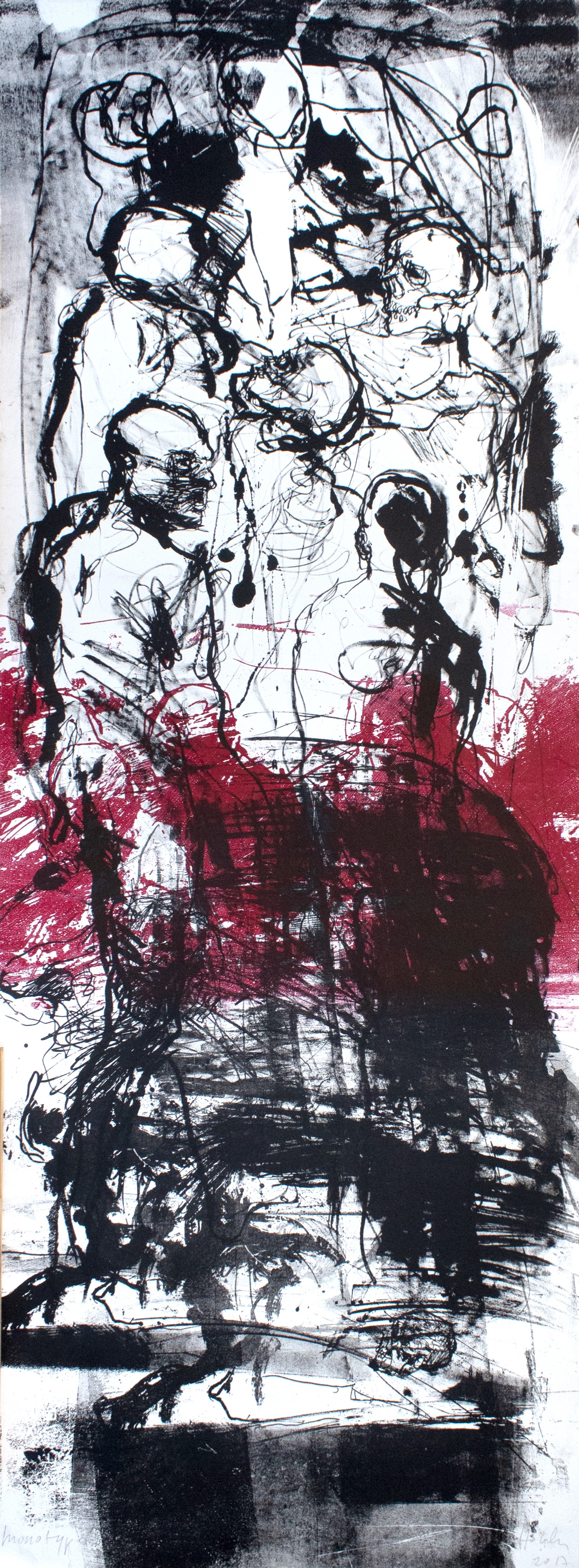 Christophe Hohler, Totentanz, monotype (lithographie) originale Christophe Hohler, Totentanz, monotype (lithographie) originale