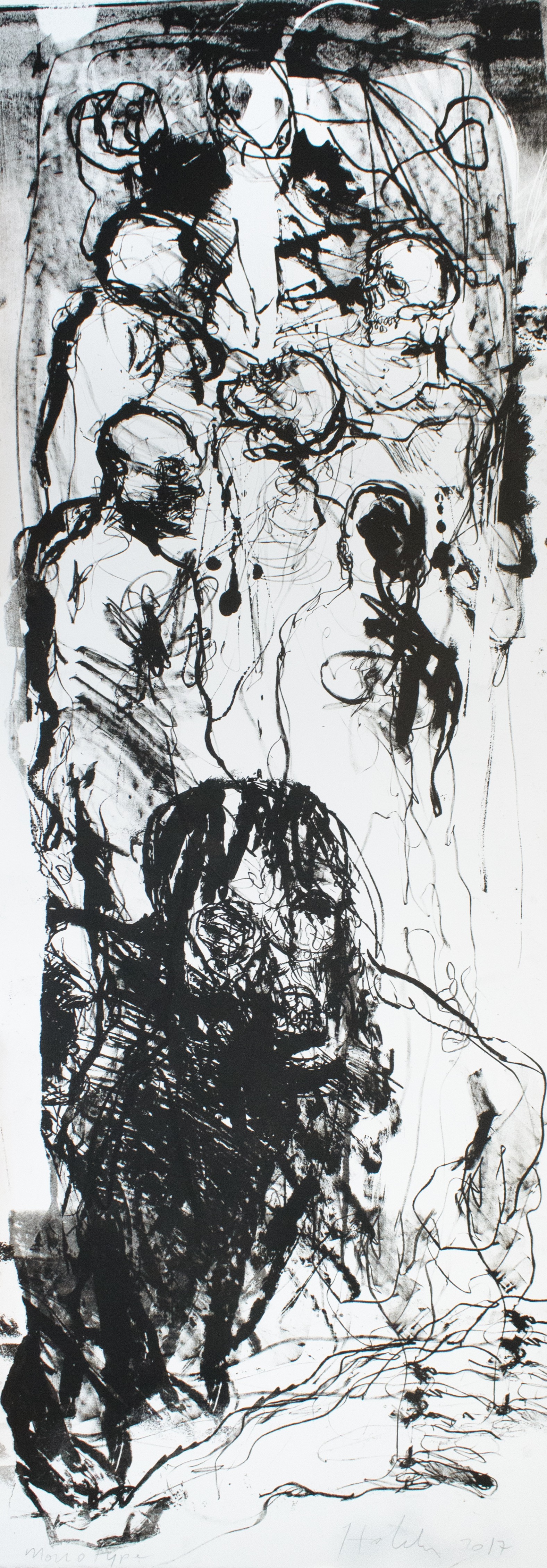 Christophe Hohler, Totentanz II, monotype, lithographie originale Christophe Hohler, Totentanz II, monotype, lithographie originale