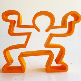 Sculpture, Mini boy Haring jaune, SpyDDy