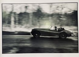 Photography, Françoise Sagan au volant de sa Jaguar XK 140, Michou Simon