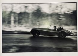 Photographie, Françoise Sagan au volant de sa Jaguar XK 140, Michou Simon