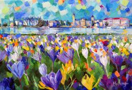 Gemälde, First spring bloom, Miriam Montenegro