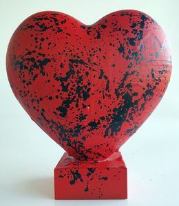 Sculpture, Red heart love coeur, Spaco