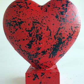 Sculpture, Red heart love coeur, Spaco