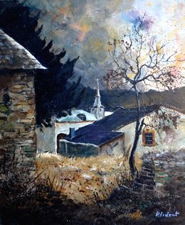 Peinture, Old village in my countryside, Pol Ledent