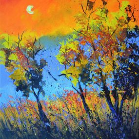 Painting, Moonshine in autumn, Pol Ledent