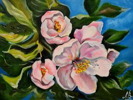 Painting, Still life with apple blossoms, Lilya Volskaya
