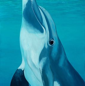 Painting, Dolfin and surface - Dauphin, Patrick Chevailler