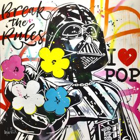 Painting, Dark Vador loves Andy Warhol's flowers, Patrick Cornée