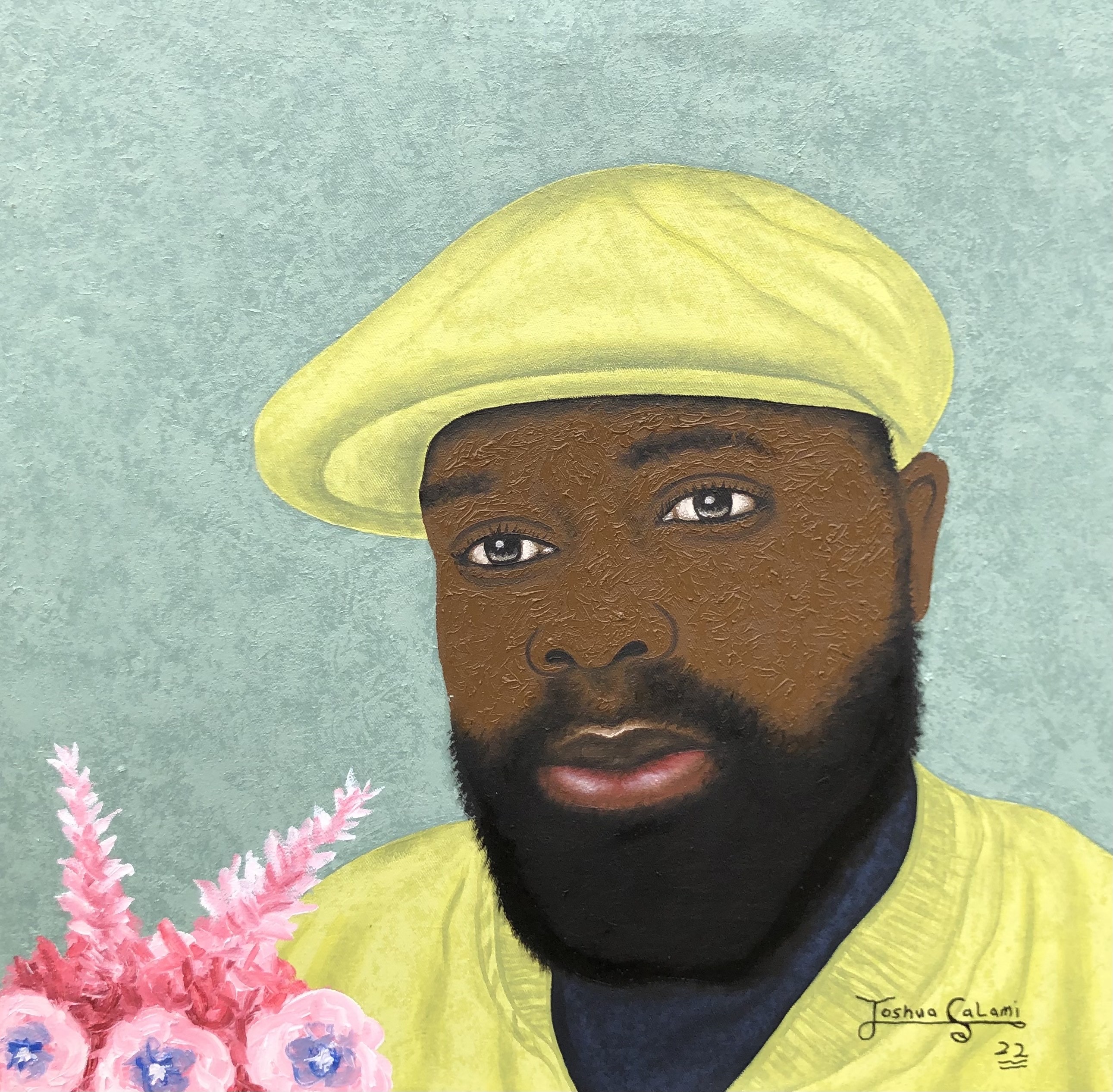 Joshua Salami, My Favorite Head Gear - 21st Century, Expressionist, Figurative Landscape, Men Joshua Salami, My Favorite Head Gear - 21st Century, Expressionist, Figurative Landscape, Men