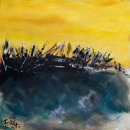 Painting, Régate en mer - Paysage marin abstrait, Forg
