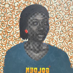 Pintura, Blood Sister - 21st Century, Contemporary, Figurative Portrait, Black Women Face, Ogunniyi Oluwatosin