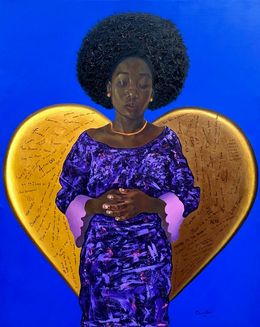 Gemälde, Why Does Love Fade Away? -21st Century, Contemporary, Figurative Portrait, Women, Olajire Olalekan