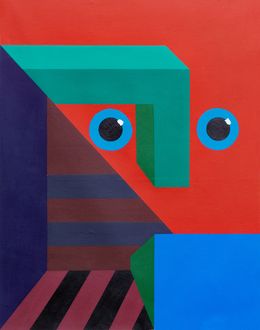 Painting, Face 1 - 21st Century, Contemporary, Geometric Abstract, Interior, Art Deco, Chinedu Chidebe