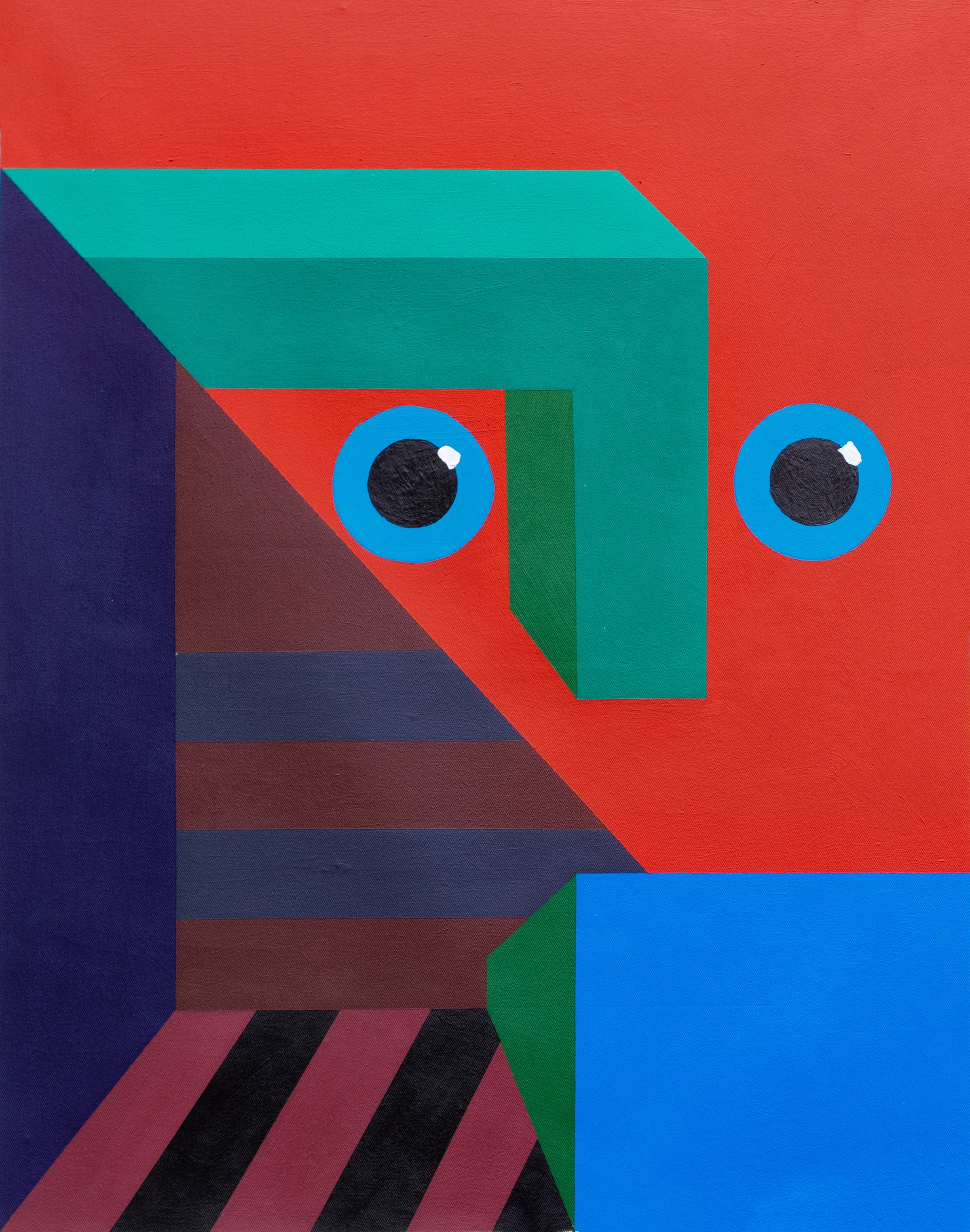 Chinedu Chidebe, Face 1 - 21st Century, Contemporary, Geometric Abstract, Interior, Art Deco Chinedu Chidebe, Face 1 - 21st Century, Contemporary, Geometric Abstract, Interior, Art Deco