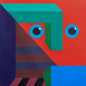 Painting, Face 1 - 21st Century, Contemporary, Geometric Abstract, Interior, Art Deco, Chinedu Chidebe