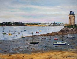 Peinture, Plage à Saint Malo, Gyslaine Pachet-Micheneau