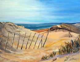 Painting, Sur les dunes, Gyslaine Pachet-Micheneau