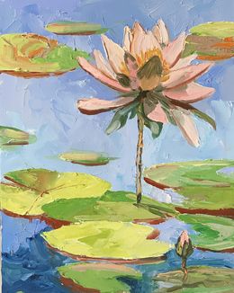 Gemälde, Water lily in a pond, Schagen Vita