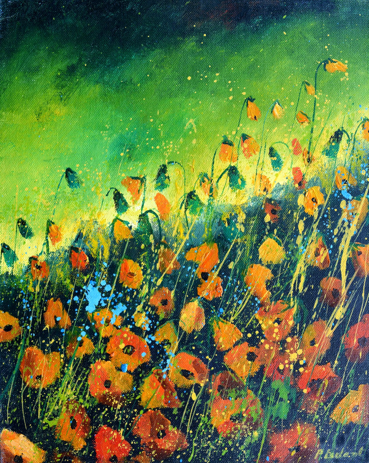 Pol Ledent, Orange poppies Pol Ledent, Orange poppies
