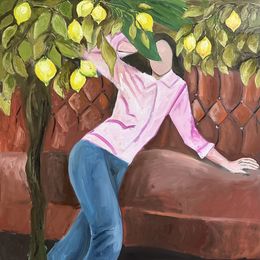 Peinture, Under the Lemon Tree. Original painting, Roxana Khonkulova